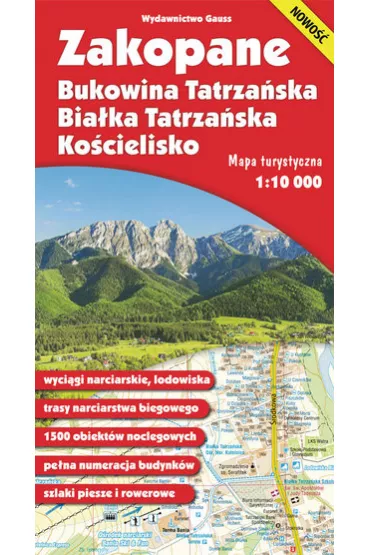 Zakopane, Bukowina, Bia�ka i Ko�cielisko. Mapa