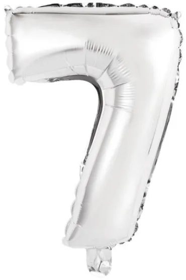 Amscan Balon foliowy mini cyfra 7 srebrna 30x40cm