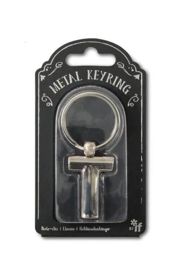 If Silver Letter Keyring - brelok do kluczy litera T