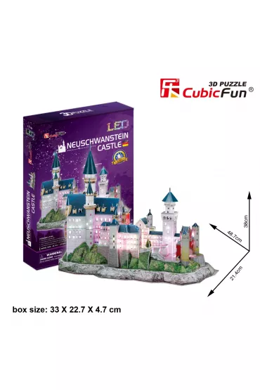 Puzzle 3D 128 el. Zamek Neushwastein LED Cubic Fun