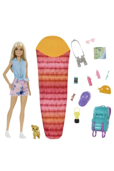 Barbie. Kemping Barbie Malibu Lalka + akcesoria HDF73 Mattel