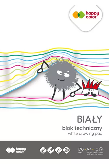 Happy Color Blok techniczny bia�y A4 170g 10 kartek - blok