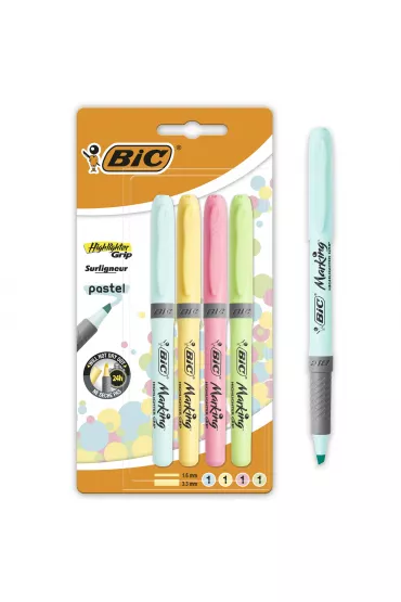 Bic Zakre�lacz Highlighter Grip pastelowe kolory 4 szt.