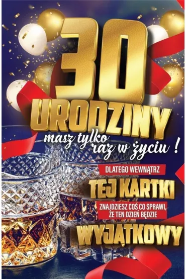 Yeku Karnet Urodzinowy 30 + naklejka