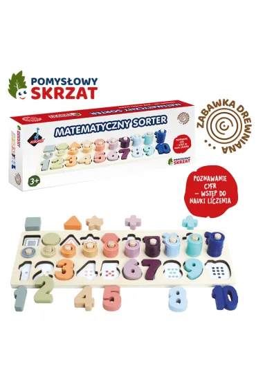Pomys�owy Skrzat cyfry i kszta�ty - Drewniany sorter Askato