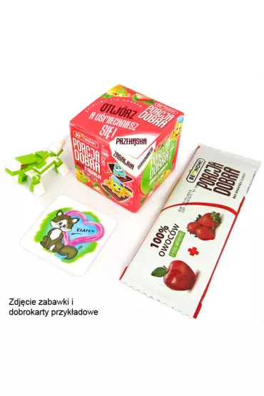 Porcja Dobra Kostka z NIESPODZIANK jabkowo-truskawkowa Zestaw 3 x 32 g