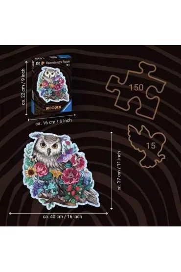 Puzzle drewniane 150 el. Sowa Ravensburger