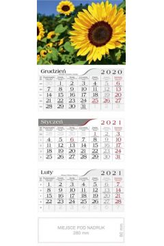 Kalendarz 2021 Trjdzielny Pole sonecznikw CRUX