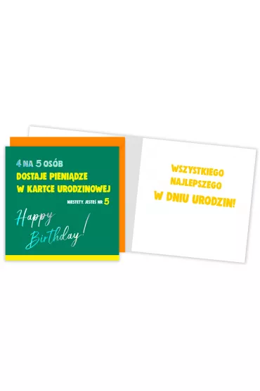 Kukartka Karnet kwadrat Urodziny- niestety jeste� 5 QR-002