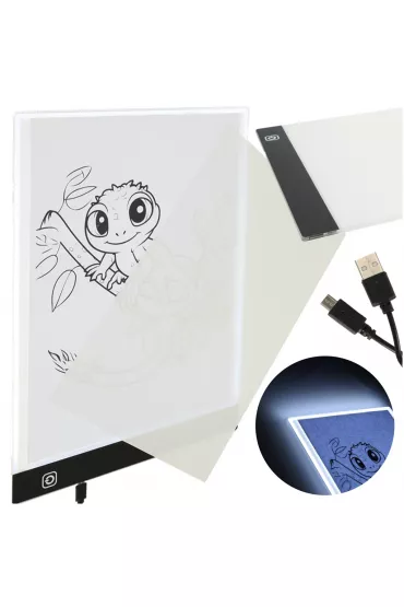 Deska kre�larska tablica tablet graficzny kalka do rysowania pod�wietlana LED A4