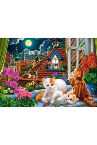 Puzzle 180 el. Kittens on the Roof Castorland