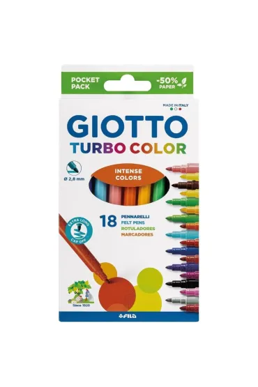 Flamastry Turbo Color 18 kolor�w GIOTTO
