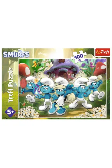Puzzle 100 el. Poznaj Smerfy Trefl