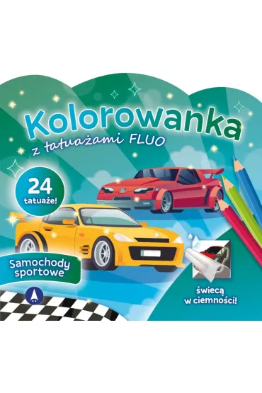 Malowanka 200X190 Kolorowanka z tatua�ami FLUO Samochody sportowe SKRZAT 077612