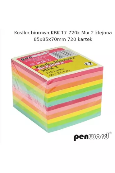 Penword Kostka biurowa mix 85x85x70mm 720 kartek
