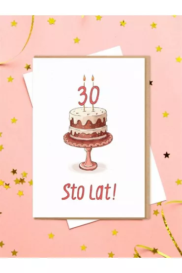 Nadwyraz.com Karnet Urodziny - Tort 30