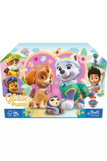 Puzzle 70 el. Glitter Urocza Skye i Everest Trefl