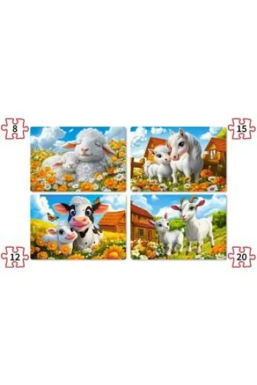 Puzzle 4w1 Loving Animals CASTORLAND  B-041060