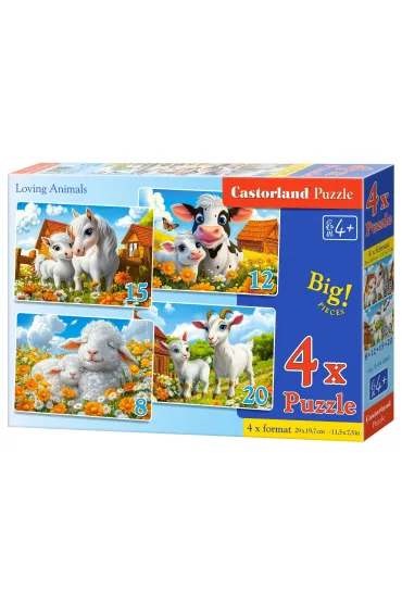 Puzzle 4w1 Loving Animals CASTORLAND  B-041060