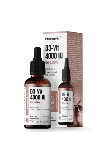 Pharmovit Clean label Witamina D3 4000 IU Oil Active suplement diety 30 ml