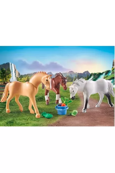 Playmobil Horses of Waterfall 3 konie: Morgan, Quarter Horse i Angloarab Shagya 71356