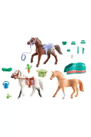 Playmobil Horses of Waterfall 3 konie: Morgan, Quarter Horse i Angloarab Shagya 71356