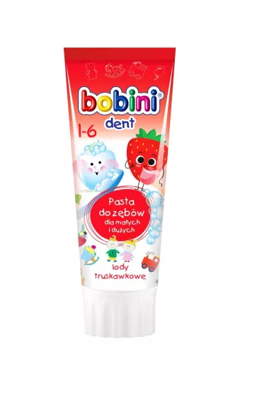 Bobini Dent pasta do z�b�w dla dzieci powy�ej 1-go roku �ycia Lody truskawkowe 75 ml