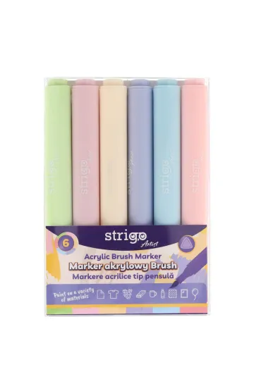 Strigo Marker akrylowy z ko�c�wk� Brush 6 szt.