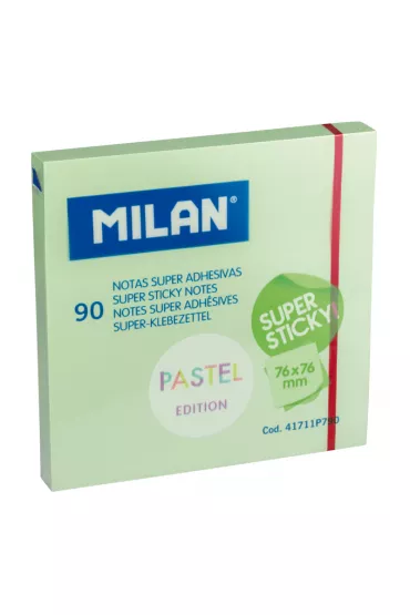 Milan Karteczki samoprzylepne Super Sticky Pastel zielone 76 x 76 mm 90 kartek 90 szt.