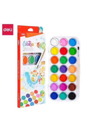 Deli Farby akwarelowe ColoRun 21 kolor�w + p�dzelek
