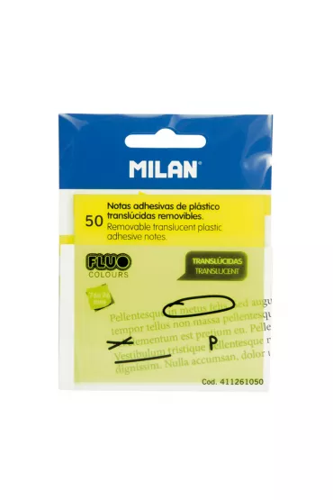 Milan Karteczki samoprzylepne Fluo przezroczyste ��te 76 x 76 mm 50 kartek 50 szt.