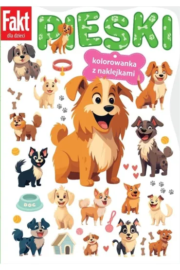 Pieski. Kolorowanka z naklejkami