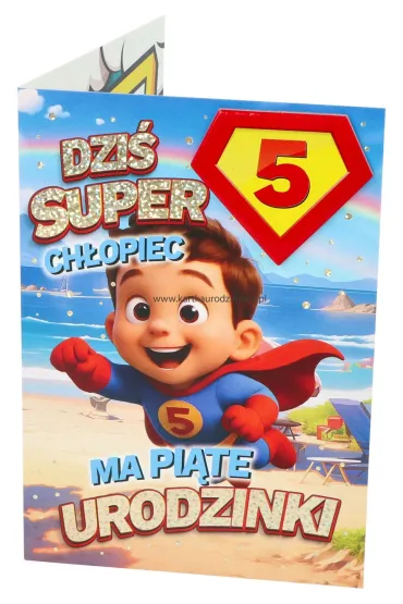 Yeku Karnet Urodziny 5 ch�opiec - Superbohater