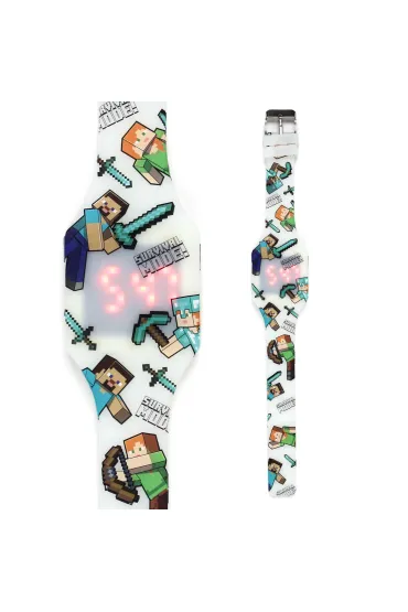 Zegarek cyfrowy silikonowy �wieci Minecraft Puckator