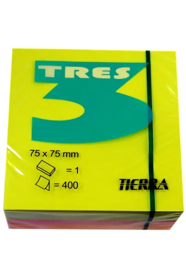 Tierra Group Kostka samoprzylepna neon 75 x 75mm 400 kartek