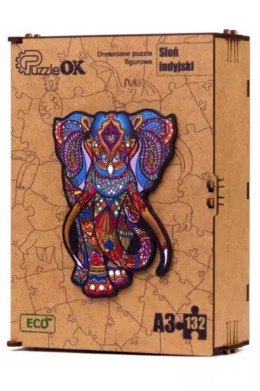 Puzzle drewniane eko 132 el. S�o� indyjski A3 Maksik