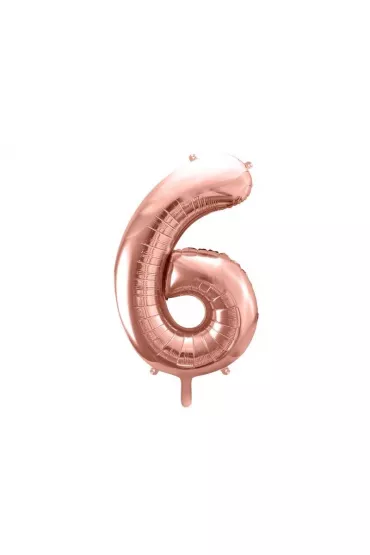 PartyDeco Balon foliowy 6 r�owe z�oto 86cm