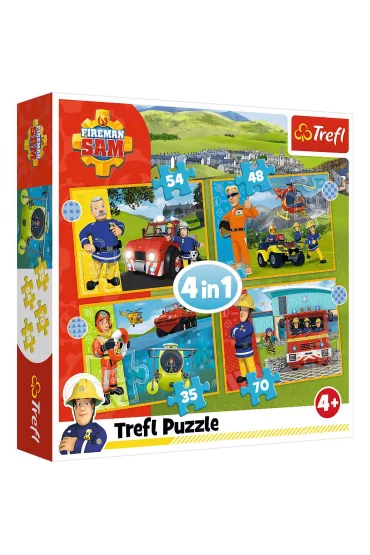 Puzzle 4w1 Odwa�ny Stra�ak Sam Trefl