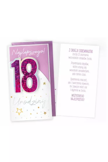 Kukartka Karnet Urodziny 18