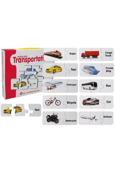 Puzzle edukacyjne 10 el. Transport LeanToys