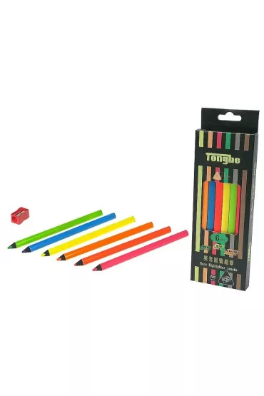 Adar Zestaw kredek tr�jk�tnych z temper�wk� 6 szt.