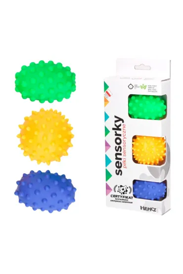 Pi�ka je�yk sensoryczna w pude�ku 3 sztuki Hencz Toys