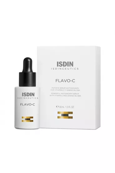 Isdin Flavo-C antyoksydacyjne serum do twarzy z witamin� C i mi�orz�bem dwuklapowym 30 ml