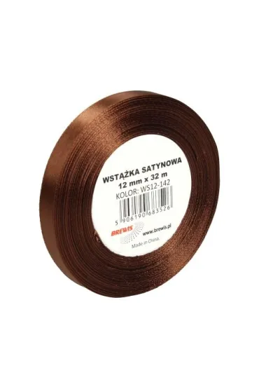 Brewis Wst��ka satynowa br�zowa 12mm x 32m