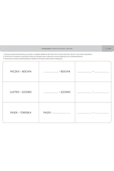 Trening pami�ci �wiczenia trzyetapowe pary s��w - Daniela Kochman, Karolina Osiwa�a, Katarzyna Broniec-Siekaniec