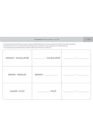 Trening pami�ci �wiczenia trzyetapowe pary s��w - Daniela Kochman, Karolina Osiwa�a, Katarzyna Broniec-Siekaniec
