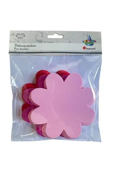 Titanum Dekoracje piankowe kwiaty 130mm 3 kolory mix 15 szt.