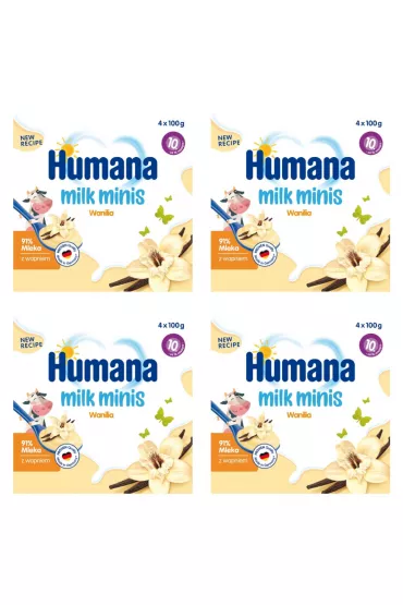 Humana Milk Minis Budy waniliowy po 10. miesicu Zestaw 4 x 400 g
