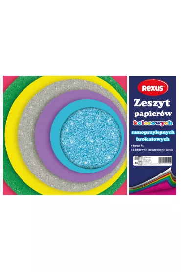 Beniamin Papier kolorowy samoprzylepny A4 brokat 609294 8 kartek
