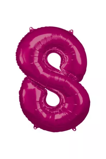 Amscan Balon foliowy cyfra 8 r�owa 57x86cm